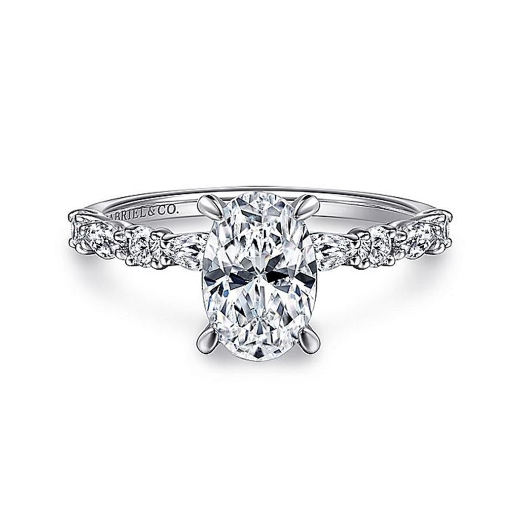 14K White Gold 'Juliet' Classic Engagement Ring | 0.27Ctw Marquise & 0 ...